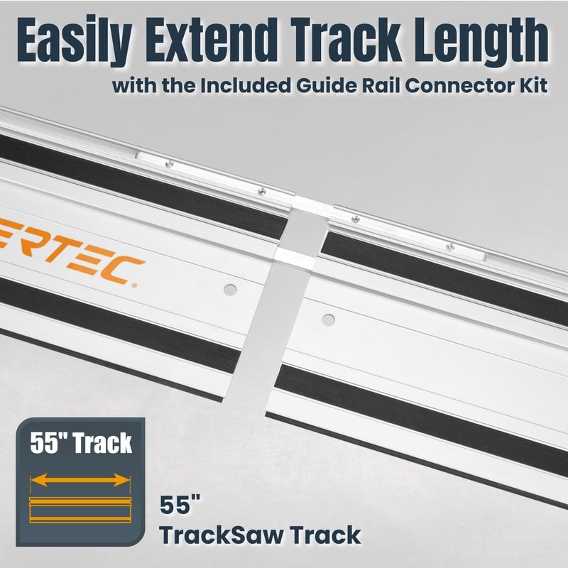 POWERTEC 71153 Track Saw Guide Rail for Makita or Festool Track Saws | 55â€ Guide | For Perfect Repeatable Rip Cuts| For Optimized Bevel & Straight Cuts - Image 4